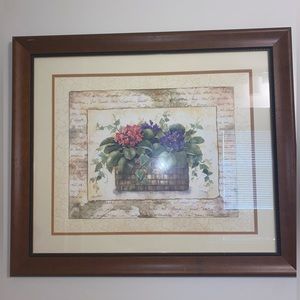 Wooden framed fruit wall decor